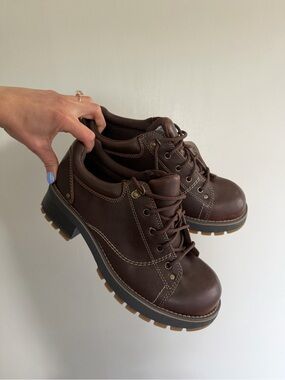 Y2K Brown Chunky Oxford Platform Shoes Size 9 NWT